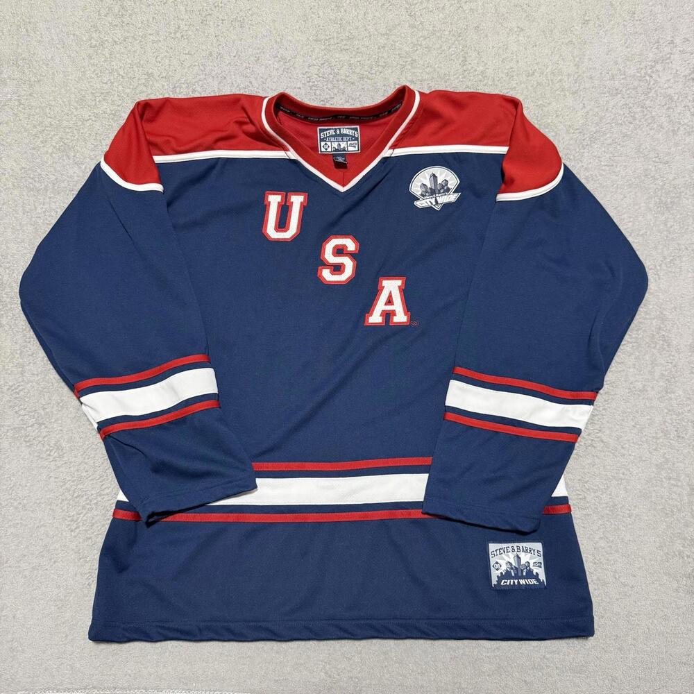 Vintage Steve & Barry’s USA Hockey #76 Jersey Navy XL Men’s